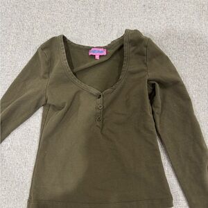 Edikted Green Henley Top
